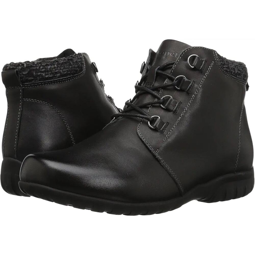 Propet Black Lace-Up Ankle Booties